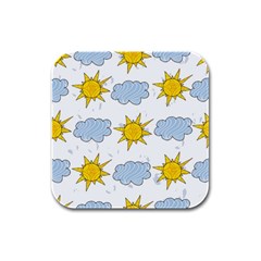 Sunshine Tech White Rubber Square Coaster (4 Pack)  by Simbadda