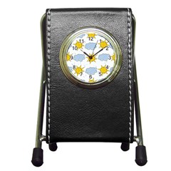 Sunshine Tech White Pen Holder Desk Clocks by Simbadda