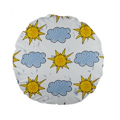 Sunshine Tech White Standard 15  Premium Round Cushions by Simbadda