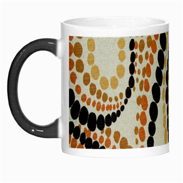 Polka Dot Texture Fabric 70s Orange Swirl Cloth Pattern Morph Mugs