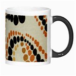 Polka Dot Texture Fabric 70s Orange Swirl Cloth Pattern Morph Mugs Right