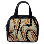 Polka Dot Texture Fabric 70s Orange Swirl Cloth Pattern Classic Handbags (One Side) Front