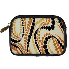 Polka Dot Texture Fabric 70s Orange Swirl Cloth Pattern Digital Camera Cases by Simbadda