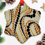 Polka Dot Texture Fabric 70s Orange Swirl Cloth Pattern Ornament (Snowflake) Front