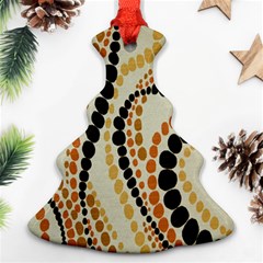 Polka Dot Texture Fabric 70s Orange Swirl Cloth Pattern Christmas Tree Ornament (two Sides) by Simbadda