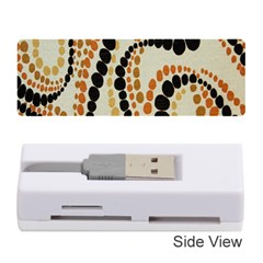 Polka Dot Texture Fabric 70s Orange Swirl Cloth Pattern Memory Card Reader (stick)  by Simbadda