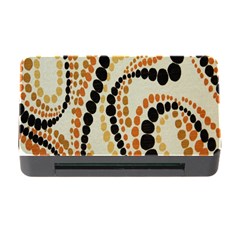 Polka Dot Texture Fabric 70s Orange Swirl Cloth Pattern Memory Card Reader With Cf by Simbadda