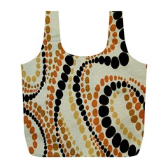 Polka Dot Texture Fabric 70s Orange Swirl Cloth Pattern Full Print Recycle Bags (l) 