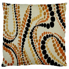 Polka Dot Texture Fabric 70s Orange Swirl Cloth Pattern Large Flano Cushion Case (one Side) by Simbadda