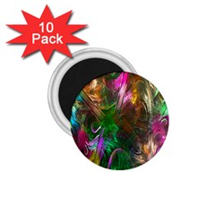 Fractal Texture Abstract Messy Light Color Swirl Bright 1 75  Magnets (10 Pack)  by Simbadda