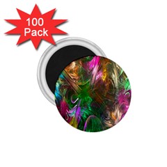 Fractal Texture Abstract Messy Light Color Swirl Bright 1 75  Magnets (100 Pack)  by Simbadda