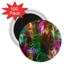 Fractal Texture Abstract Messy Light Color Swirl Bright 2 25  Magnets (100 Pack)  by Simbadda