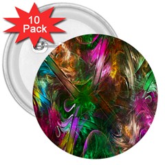 Fractal Texture Abstract Messy Light Color Swirl Bright 3  Buttons (10 Pack)  by Simbadda