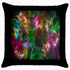 Fractal Texture Abstract Messy Light Color Swirl Bright Throw Pillow Case (black) by Simbadda