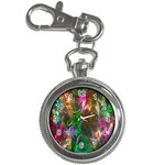 Fractal Texture Abstract Messy Light Color Swirl Bright Key Chain Watches Front