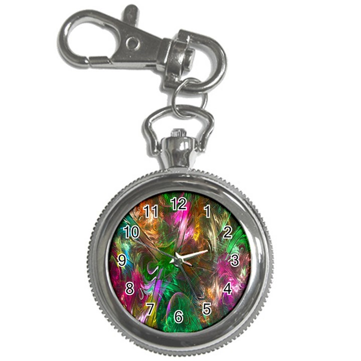 Fractal Texture Abstract Messy Light Color Swirl Bright Key Chain Watches