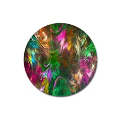 Fractal Texture Abstract Messy Light Color Swirl Bright Magnet 3  (round) by Simbadda