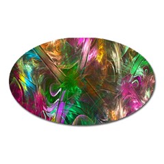 Fractal Texture Abstract Messy Light Color Swirl Bright Oval Magnet by Simbadda