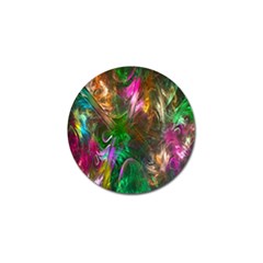 Fractal Texture Abstract Messy Light Color Swirl Bright Golf Ball Marker by Simbadda