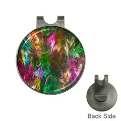 Fractal Texture Abstract Messy Light Color Swirl Bright Hat Clips With Golf Markers by Simbadda