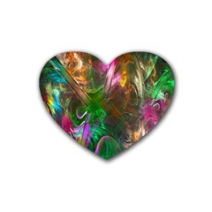 Fractal Texture Abstract Messy Light Color Swirl Bright Heart Coaster (4 Pack)  by Simbadda