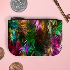 Fractal Texture Abstract Messy Light Color Swirl Bright Mini Coin Purses by Simbadda