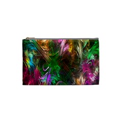 Fractal Texture Abstract Messy Light Color Swirl Bright Cosmetic Bag (small)  by Simbadda