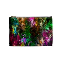 Fractal Texture Abstract Messy Light Color Swirl Bright Cosmetic Bag (medium)  by Simbadda