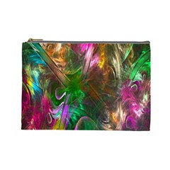 Fractal Texture Abstract Messy Light Color Swirl Bright Cosmetic Bag (large)  by Simbadda