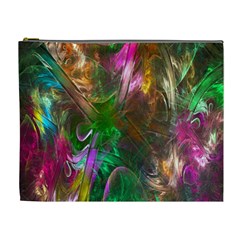 Fractal Texture Abstract Messy Light Color Swirl Bright Cosmetic Bag (xl) by Simbadda