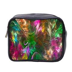 Fractal Texture Abstract Messy Light Color Swirl Bright Mini Toiletries Bag 2-side by Simbadda