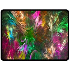 Fractal Texture Abstract Messy Light Color Swirl Bright Fleece Blanket (large)  by Simbadda