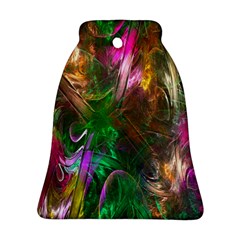 Fractal Texture Abstract Messy Light Color Swirl Bright Ornament (bell) by Simbadda