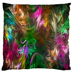 Fractal Texture Abstract Messy Light Color Swirl Bright Large Cushion Case (one Side) by Simbadda