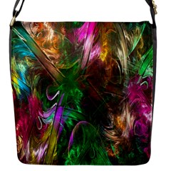 Fractal Texture Abstract Messy Light Color Swirl Bright Flap Messenger Bag (s) by Simbadda