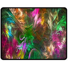 Fractal Texture Abstract Messy Light Color Swirl Bright Double Sided Fleece Blanket (medium)  by Simbadda