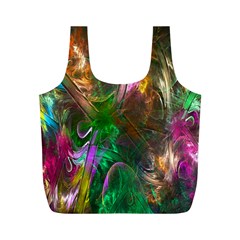 Fractal Texture Abstract Messy Light Color Swirl Bright Full Print Recycle Bags (m)  by Simbadda