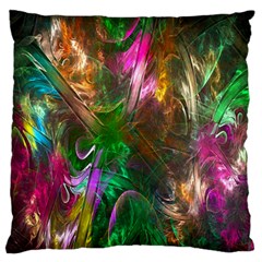 Fractal Texture Abstract Messy Light Color Swirl Bright Large Flano Cushion Case (one Side) by Simbadda