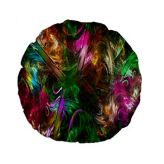 Fractal Texture Abstract Messy Light Color Swirl Bright Standard 15  Premium Flano Round Cushions by Simbadda