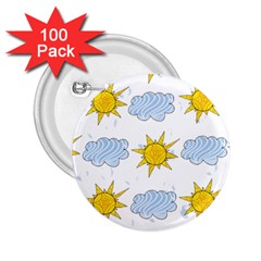 Sunshine Tech White 2 25  Buttons (100 Pack) 