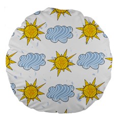 Sunshine Tech White Large 18  Premium Round Cushions by Simbadda