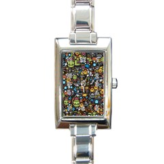 Many Funny Animals Rectangle Italian Charm Watch