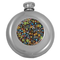 Many Funny Animals Round Hip Flask (5 Oz) by Simbadda