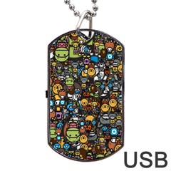 Many Funny Animals Dog Tag USB Flash (One Side)