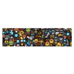 Many Funny Animals Satin Scarf (Oblong)