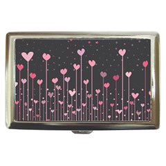 Pink Hearts On Black Background Cigarette Money Cases