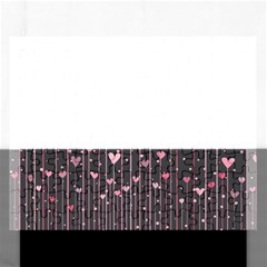 Pink Hearts On Black Background Rectangular Jigsaw Puzzl