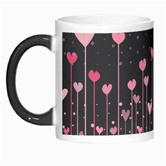 Pink Hearts On Black Background Morph Mugs