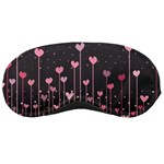 Pink Hearts On Black Background Sleeping Masks Front