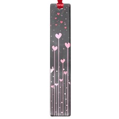 Pink Hearts On Black Background Large Book Marks